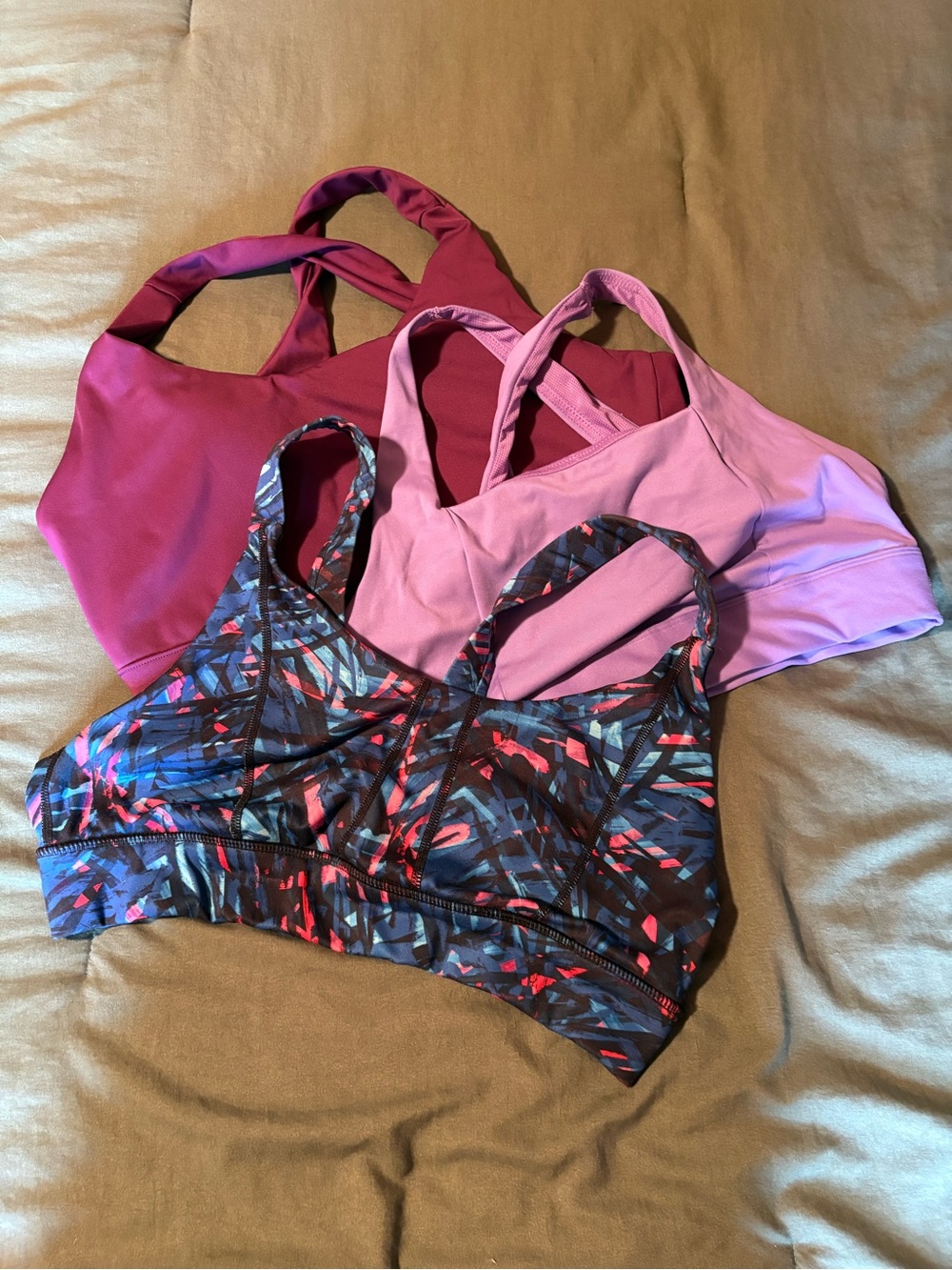 Xhilaration Pink, Magenta & Multi-Color Sports Bra Trio